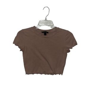 Forever 21 Lettuce Crop Top | Beige